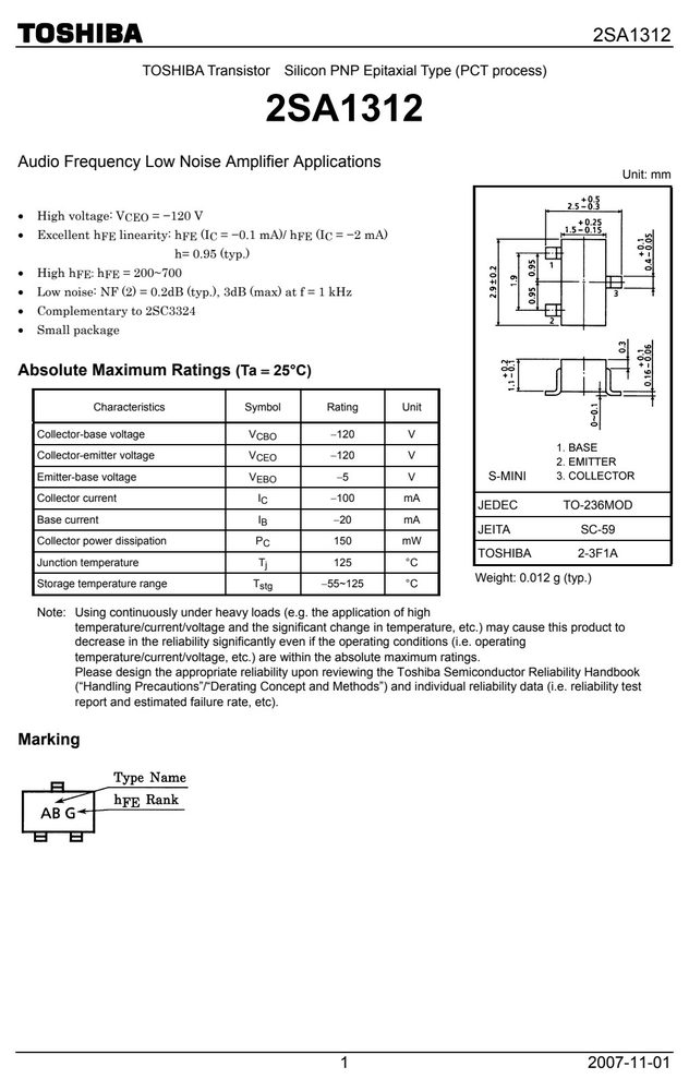 2SA1312-BL-TE85L-F 典型应用电路