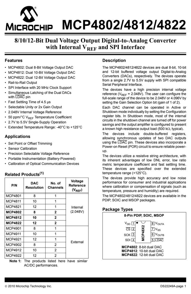 MCP4822-E-SN 典型应用电路