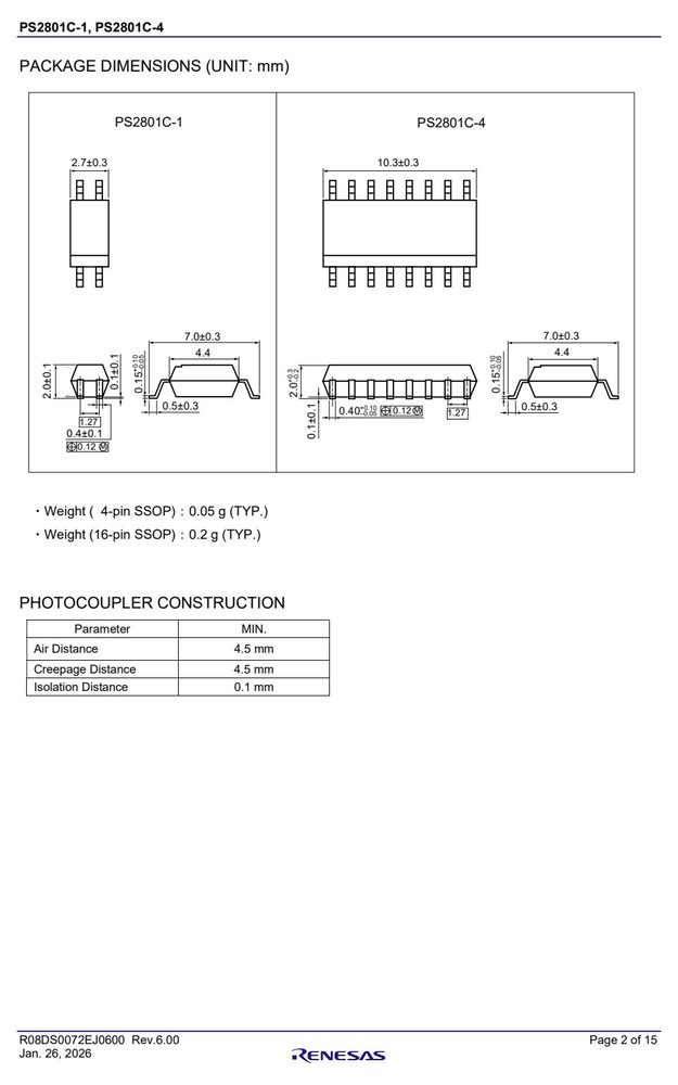 PS2801C-4-F3-A-N 封装尺寸图