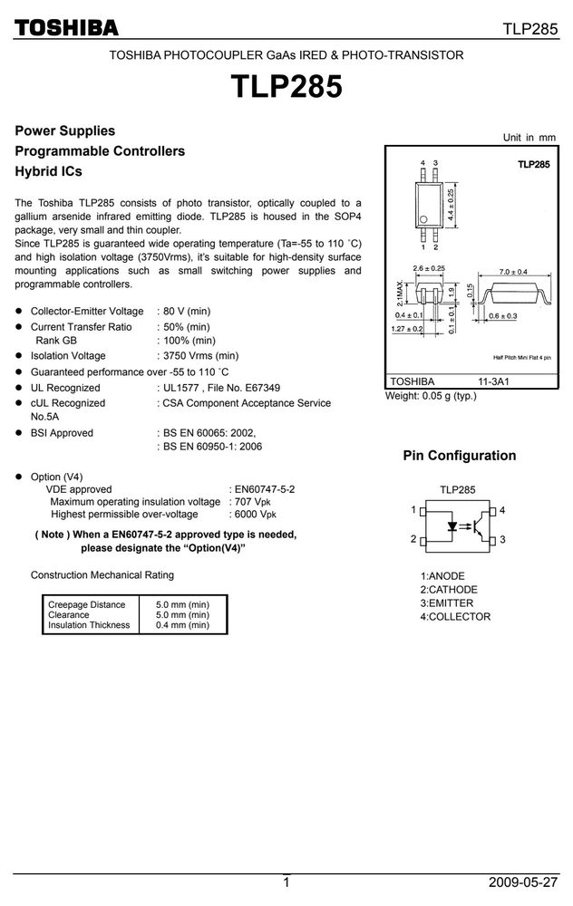 TLP285-GB-TP-F-T 典型应用电路
